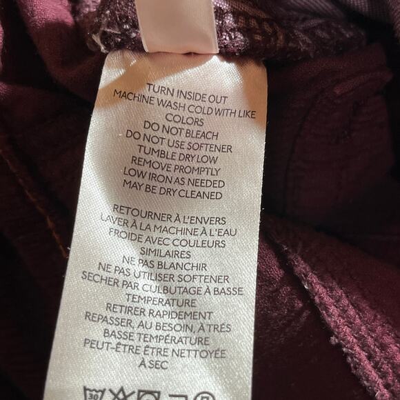 Anthropologie Pilcro Pants Womens 27 Red Two-Tone‎ Corduroy High Rise Slim - Picture 8 of 12